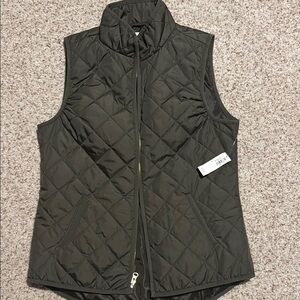 Old Navy Women's Quilted Vest - Dark Green